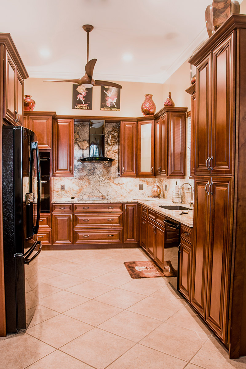 Burnished Brandy Kitchen Cabinets