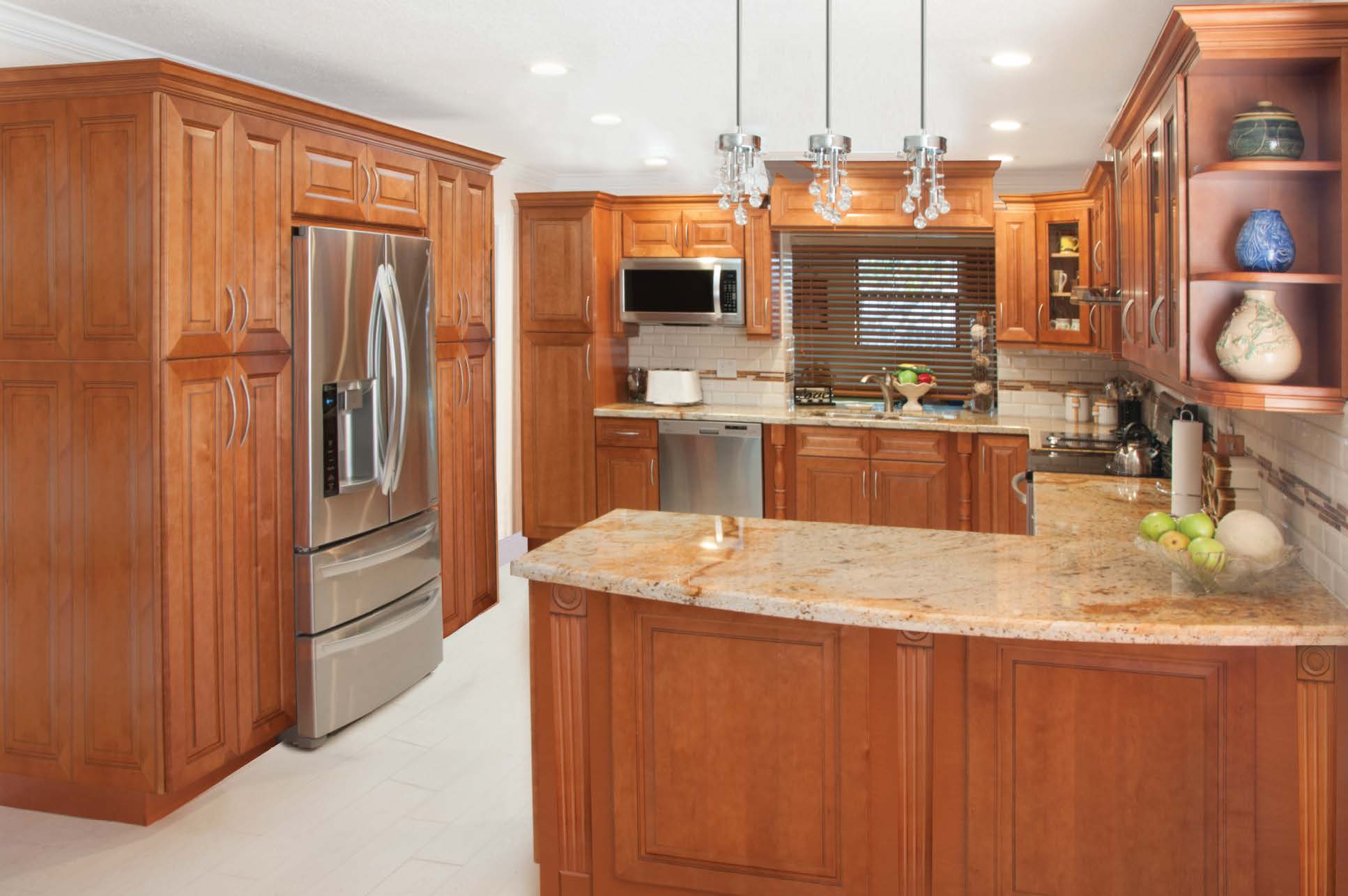 Mahogany Glazed Kitchen Cabinets