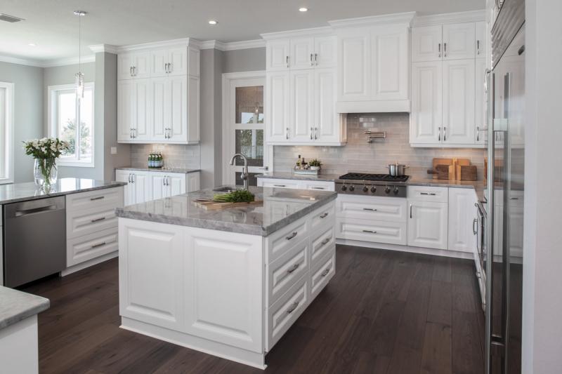 Dove White Frameless Kitchen Cabinets