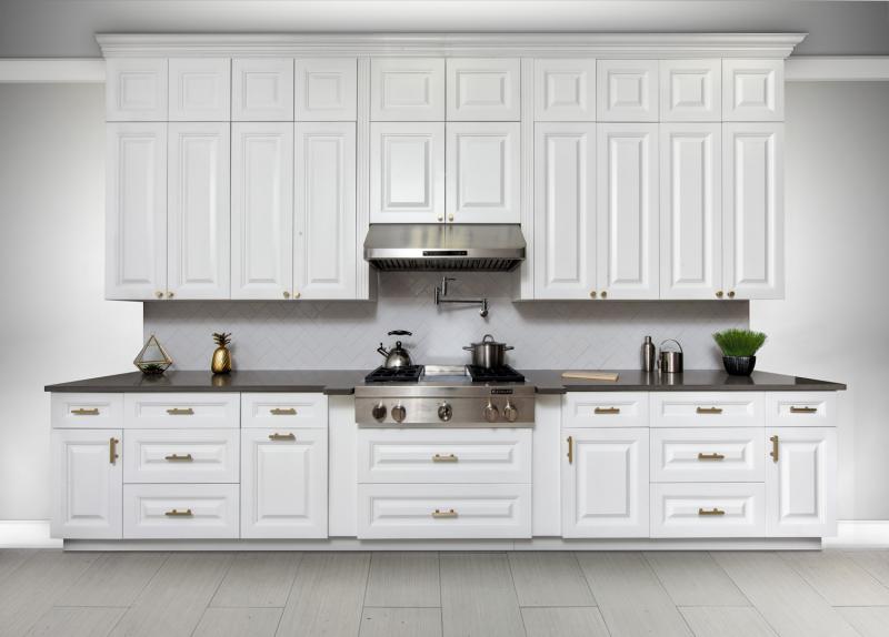 Dove White Frameless Kitchen Cabinets