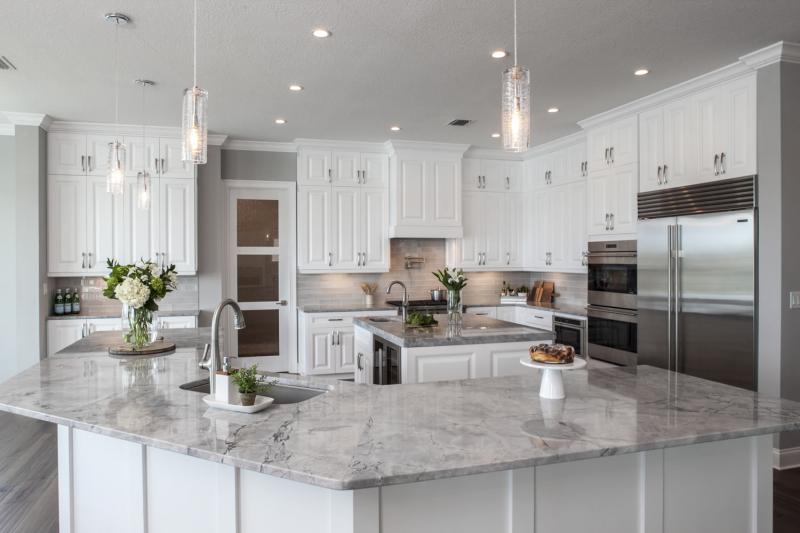 Dove White Frameless Kitchen Cabinets