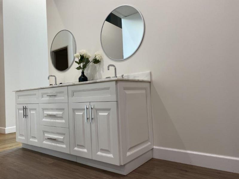 Dove White Frameless Kitchen Cabinets