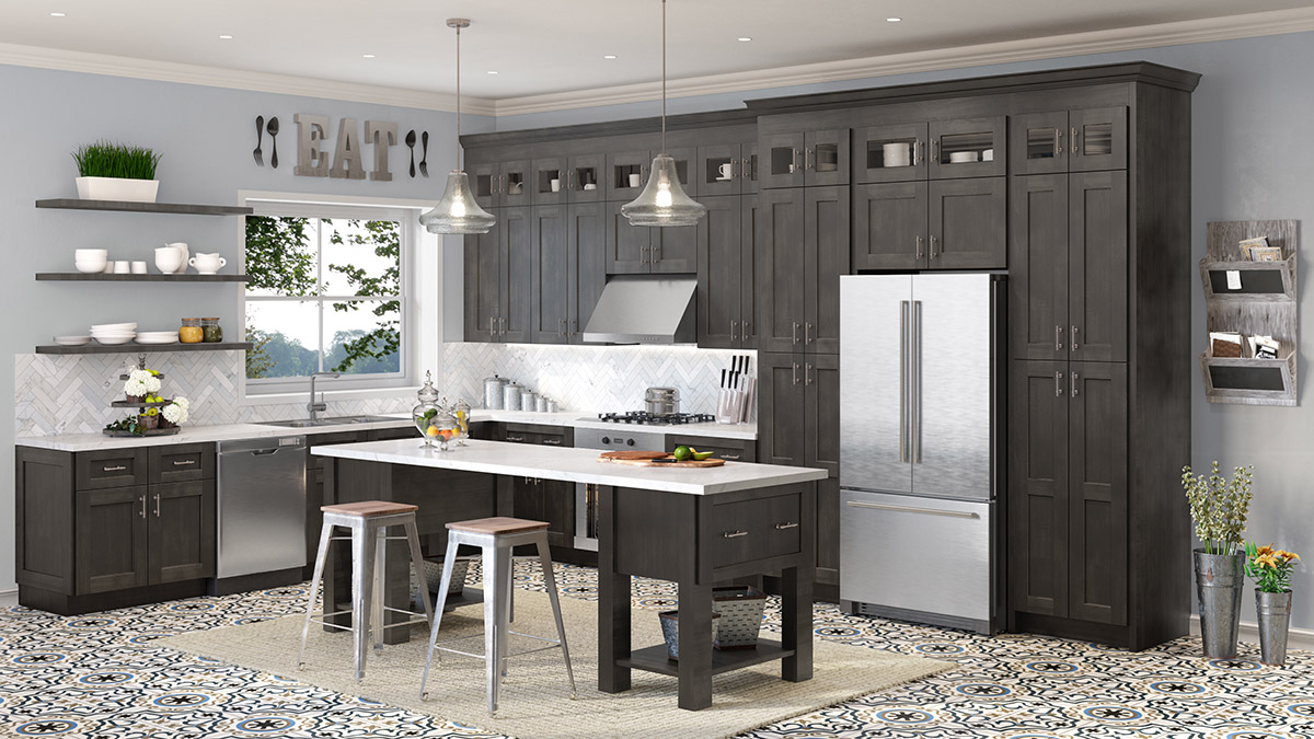 Cinder Shaker Kitchen Cabinets
