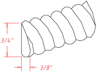 Artisan Shaker Rope Molding - 3/8"D X 3/4"H X 96"W