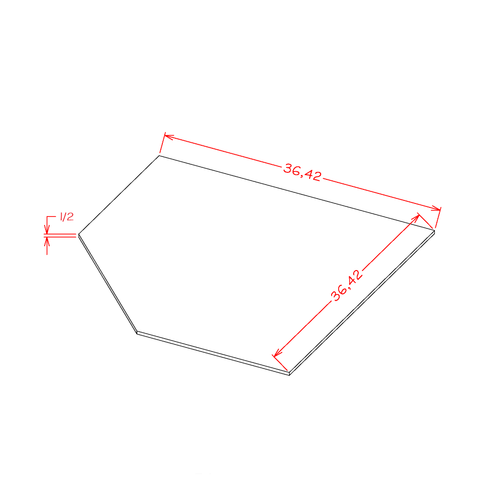 Stone Grey Shaker Corner Sink Floor - 36"W X 36"D