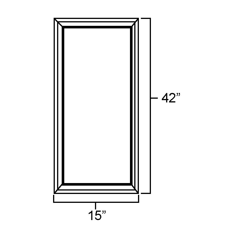 Elegant White Shaker Plain Glass Door for W1542