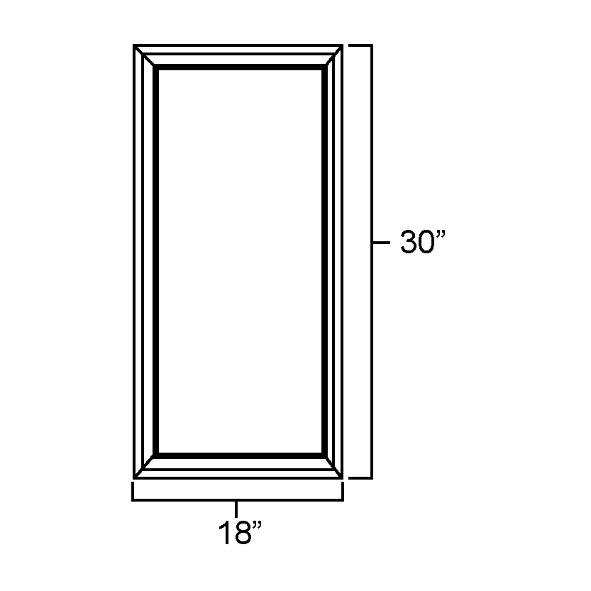 Elegant White Shaker Plain Glass Door for W1830