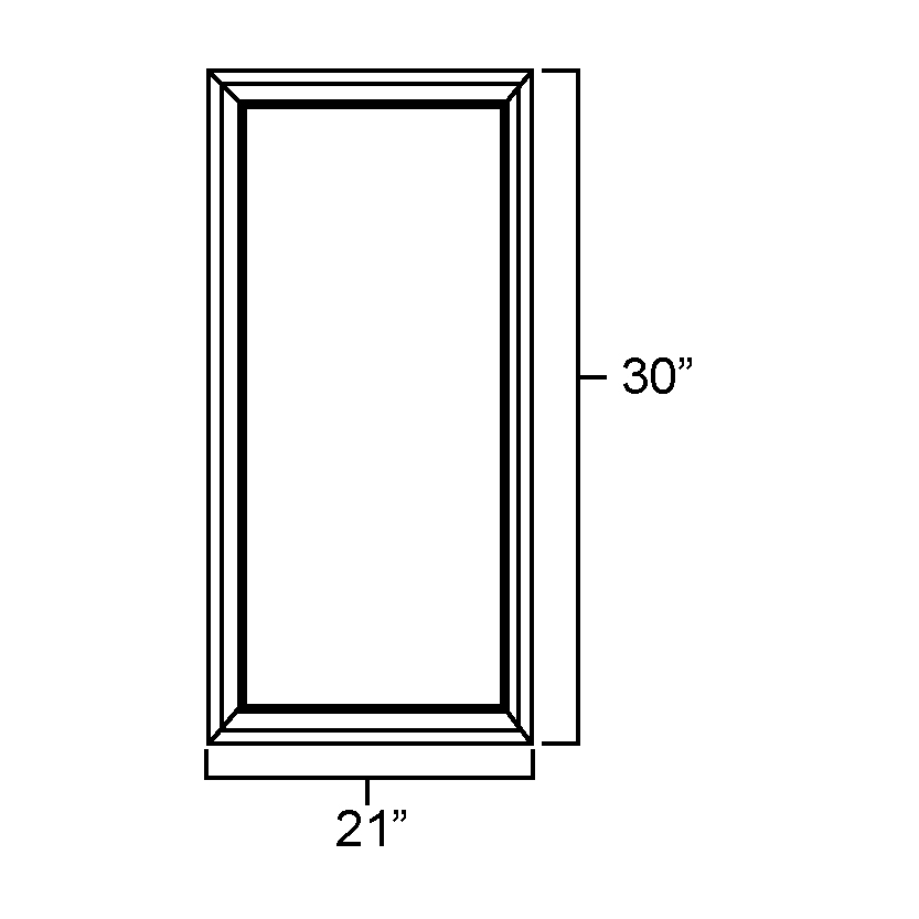 Elegant White Shaker Plain glass Door for W2130