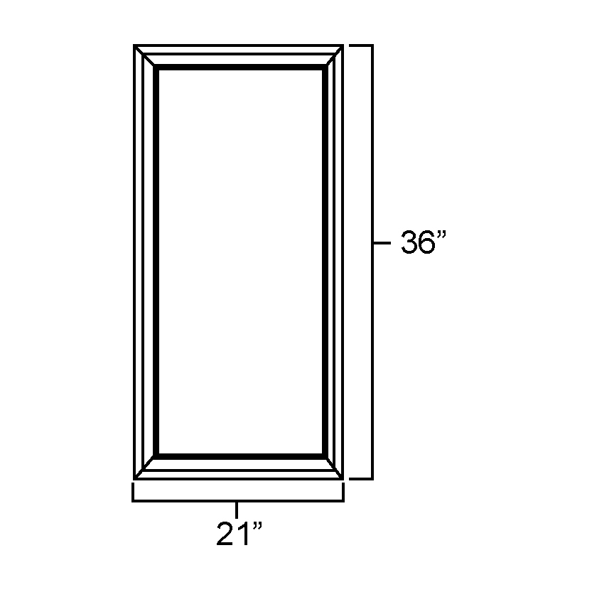 Elegant White Shaker Plain glass Door for W2136