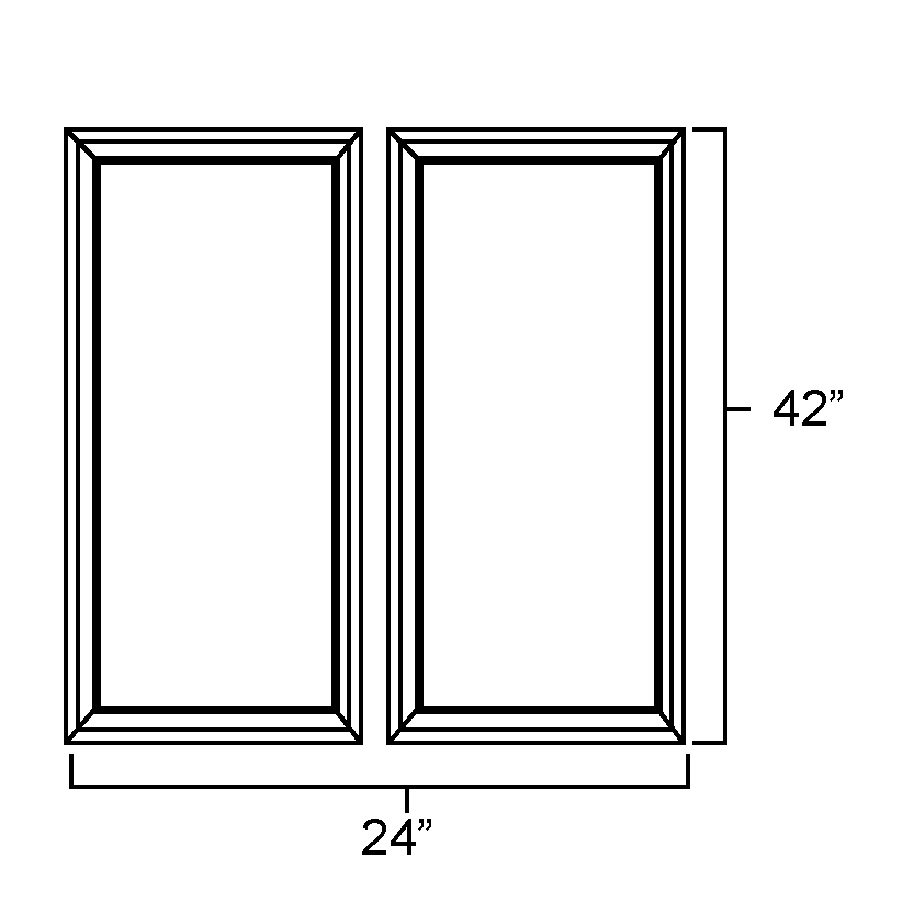Elegant White Shaker Set of White Doors for W2442