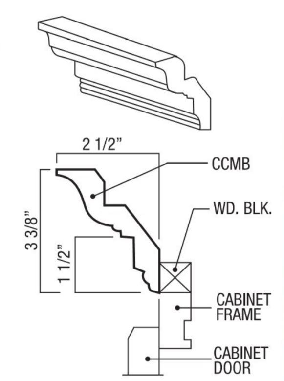 Elegant White Shaker 8' Crown Molding