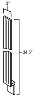 Elegant White Shaker 3" Fluted Base Filler