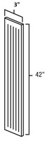 Elegant White Shaker 3"x 42" Fluted Wall Filler