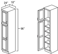 Elegant White Shaker 18" x 96" Utility Cabinet