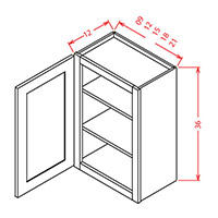 Elegant White Shaker 21" x 36" Wall Cabinet