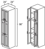 Elegant White Shaker 24" x 90" Utility Cabinet