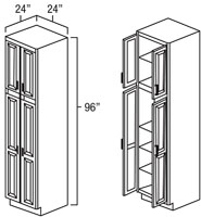 Elegant White Shaker 24" x 96" Utility Cabinet