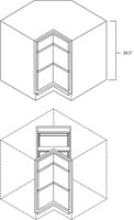 Elegant White Shaker 36" Corner Three Drawer Base