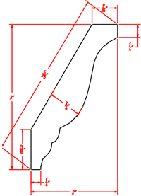Gunnison Shaker Decorative Crown Molding - 2"D X 3"H X 96"W