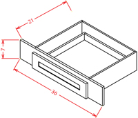 Gunnison Shaker Knee Drawer - 36"W X 7"H X 21"D