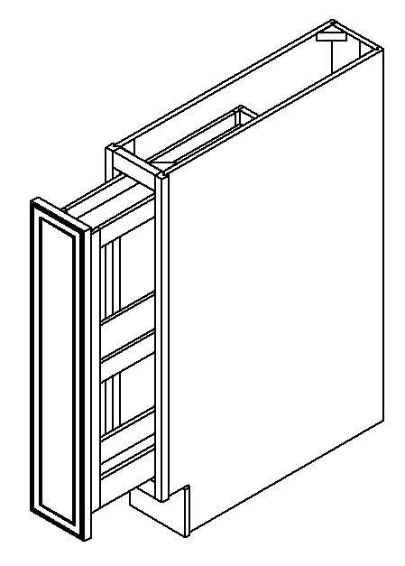 Riviera White Spice Rack/Pull Out 06" (NOT Softclose)