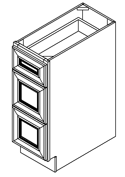 Riviera White 3 Drawer Base 15"