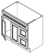 Riviera White Vanity 36" X 21" Doors On The Left
