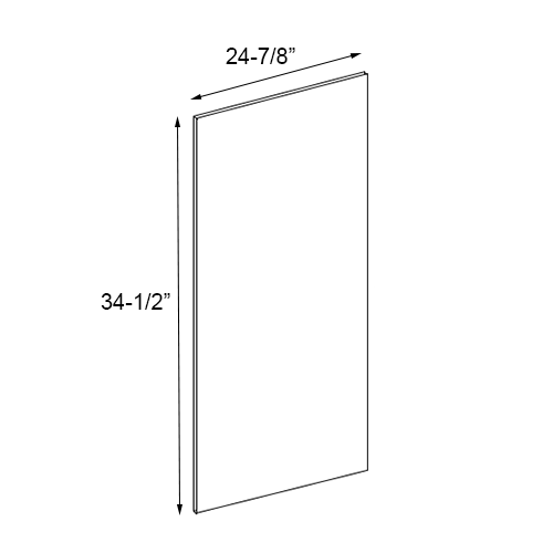 Gloss White Dish Washer End Panel - 24-7/8"W x 34-1/2"H