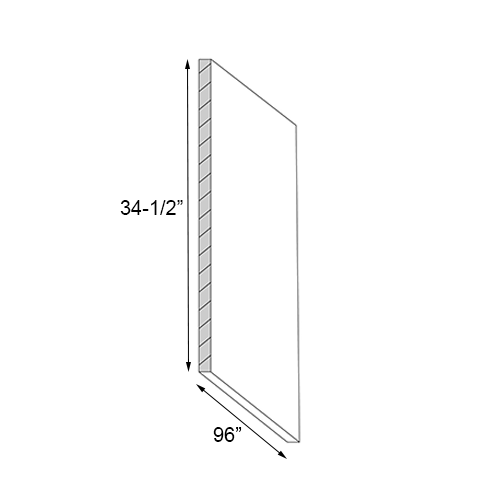 Walnut Frameless Island Back Panel - 96"W x 34-1/2"H