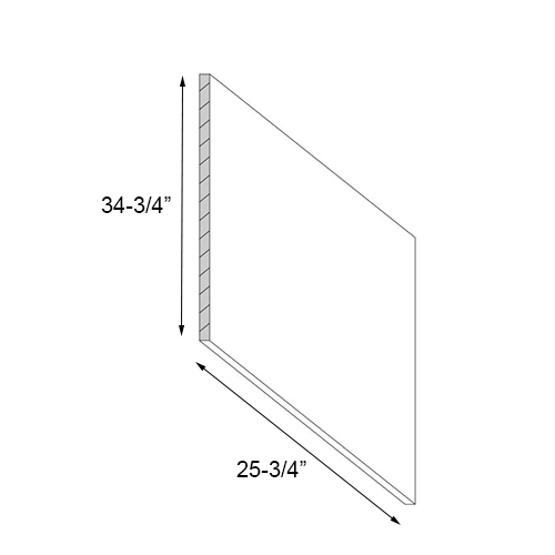 Walnut Frameless Matching Base End Panel - 25-3/4"W x 34-3/4"H