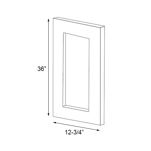 Walnut Frameless Matching Wall End Panel - 12-3/4"W x 36"H
