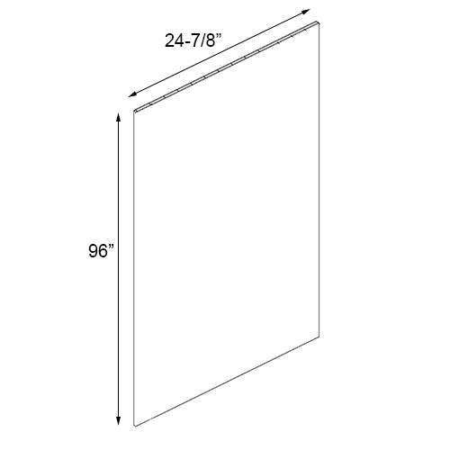 Walnut Frameless Refrigerator End Panel - 24-7/8"W x 96"H