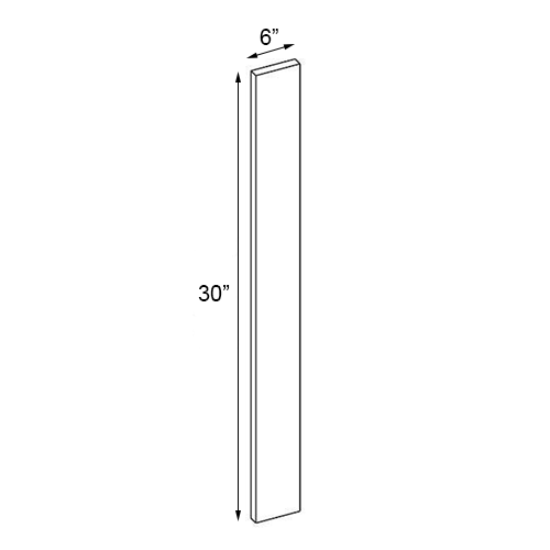 Walnut Frameless Wall Filler - 6"W x 30"H