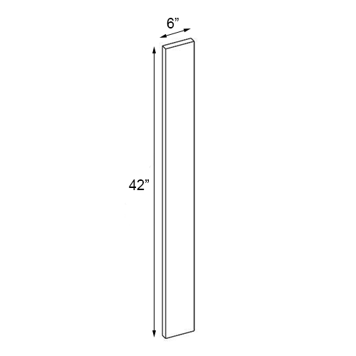 Walnut Frameless Wall Filler - 6"W x 42"H