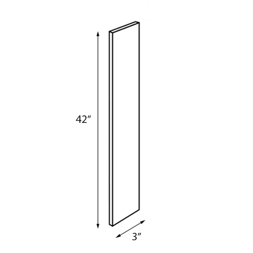 Storm Grey Wall Filler - 3"W x 42"H