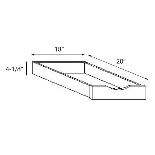 Dove White Roll Out Tray - 18"W x 4-1/8"H