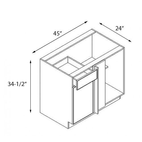 Ambrose Raised Panel Base Blind Cabinet - 45"W x 34-1/2"H