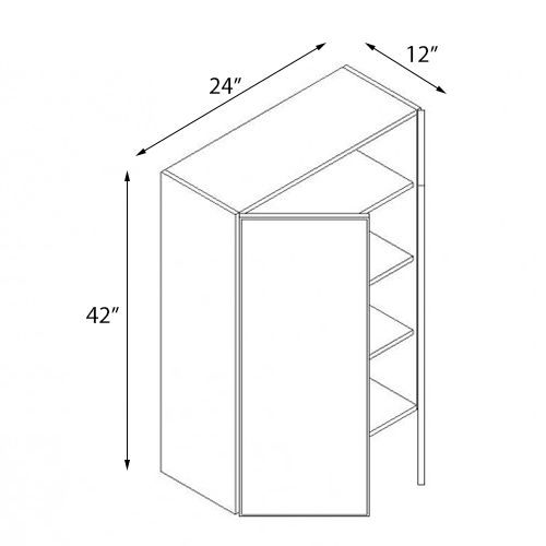 Ambrose Raised Panel Double Door Wall Cabinet - 24"W x 42"H