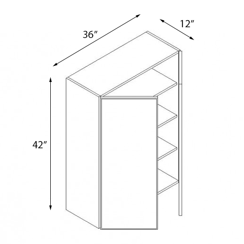 Ambrose Raised Panel Double Door Wall Cabinet - 36"W x 42"H