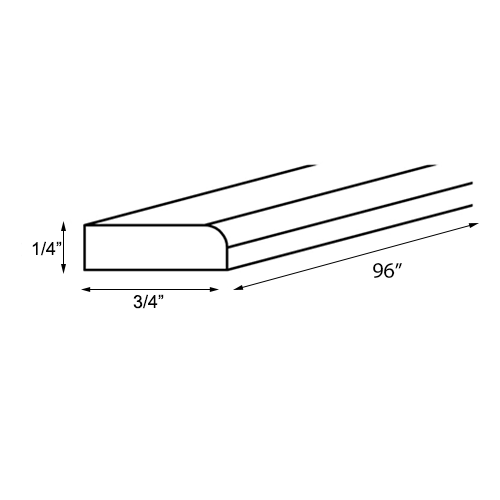 Ambrose Raised Panel Scribe Molding - 3/4"W x 1/4"H