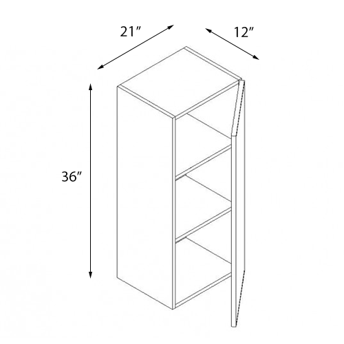 Ambrose Raised Panel Single Door Wall Cabinet - 21"W x 36"H