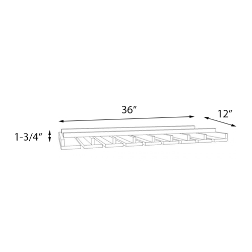 Ambrose Raised Panel Stem Glasses Holder - 36"W x 1-3/4"H