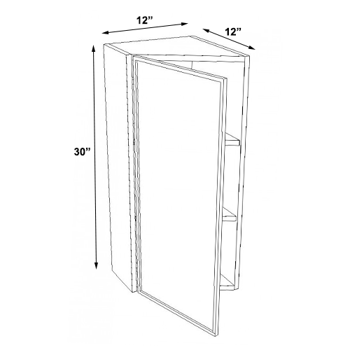 Ambrose Raised Panel Wall End Angle With Left Door - 12"W x 30"H