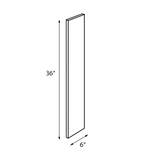 Ivory White Shaker Wall Filler - 6"W x 36"H