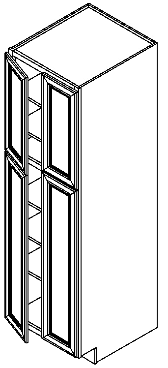 Mahogany Glazed Pantry 24" X 84" X 24" W/O Drawer