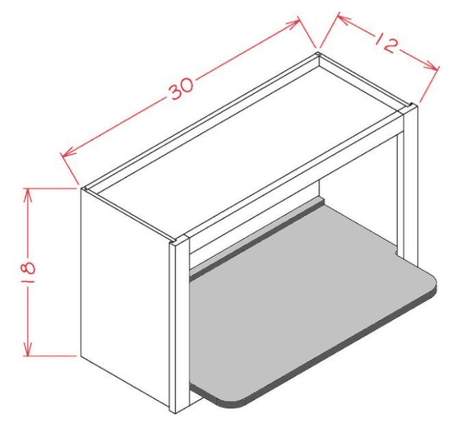 West Highland Microwave Open Shelf 30" X 18" X 17 3/4"