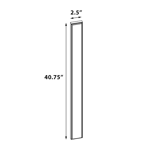 Easton White Slab Overlay for 3"W x 42"H
