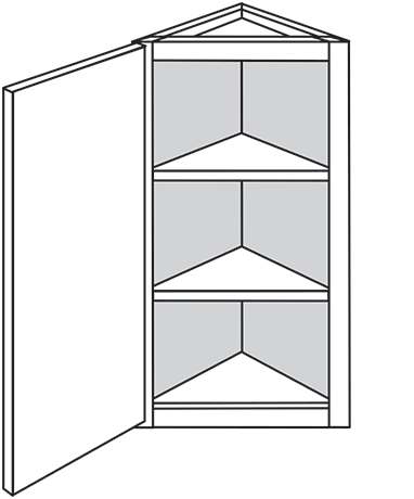 Gladwyne Slab Single Door Angle Wall Cabinet 12"W x 30"H