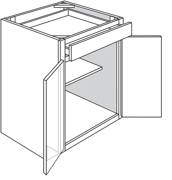 Windon Slab Double-Door Base Cabinet 27"W