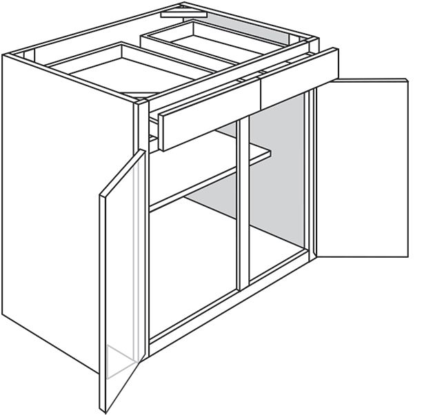 Windon Slab Double-Door Base Cabinet 42"W